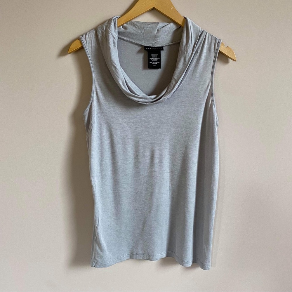 Metaphor sleeveless blouse with cowl neck